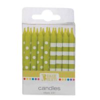 Dots & Stripes Candles Green 12 CT