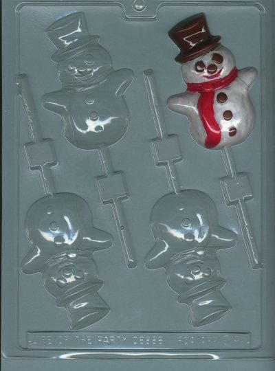 Snowman Sucker Mold 4 CAV