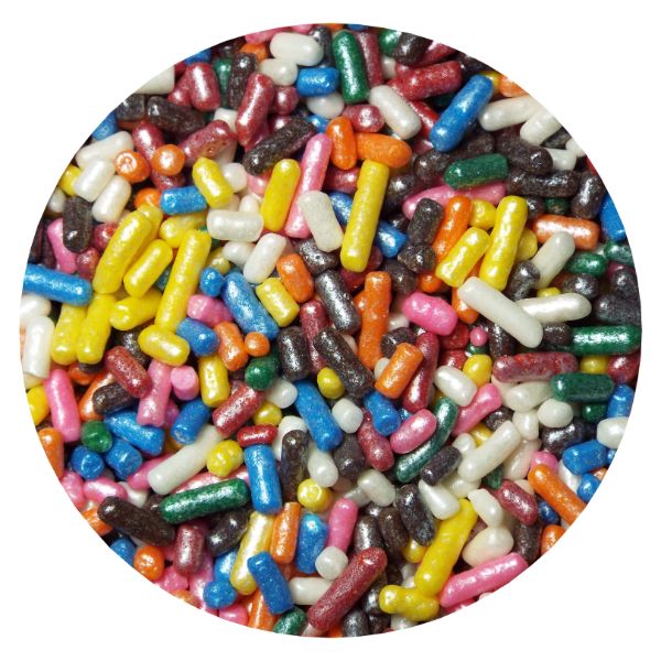 Rainbow Shimmer Jimmies 6 LB