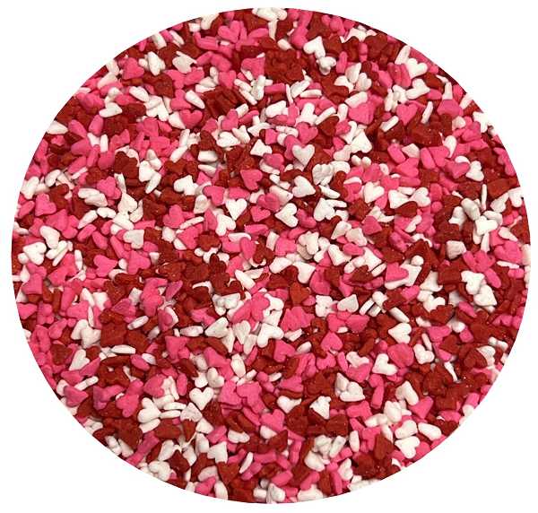 Red, White and Pink Micro Mini Heart Quins 1/8" 5 LB