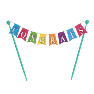 Congrats Banner Sign 5" 6 CT