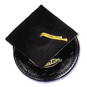Graduation Hats Black 3 1/2" 24 CT