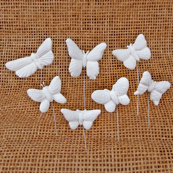 Butterflies on Stem White 1"-2" 50 CT