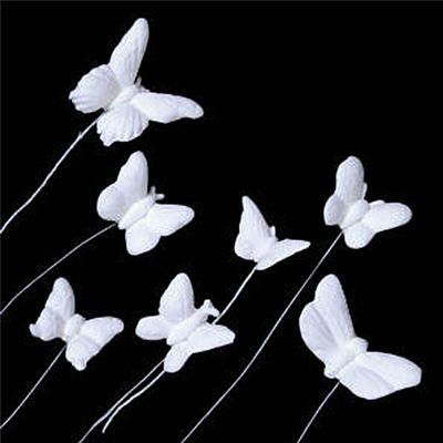 Butterflies on Stem White 1"-2" 50 CT - Image 2