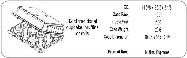 Cupcake Container holds 12 standard 100 CT