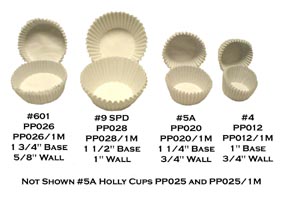 #4 Wh Candy Cups 1" Base 3/4" Wall approx 25,000 CT