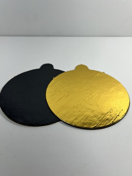 Mono Portion Round W/Tab 4" Gold/Black 500 CT