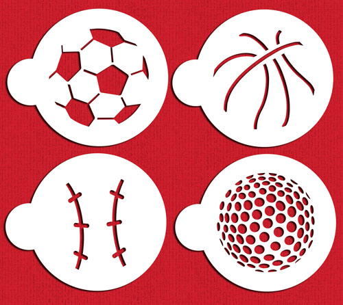 Stencil Sports Ball Large 4 CT