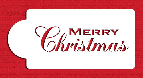 Stencil Fancy Merry Christmas