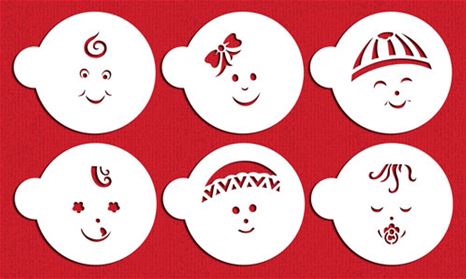 Stencil Baby Faces 6 CT