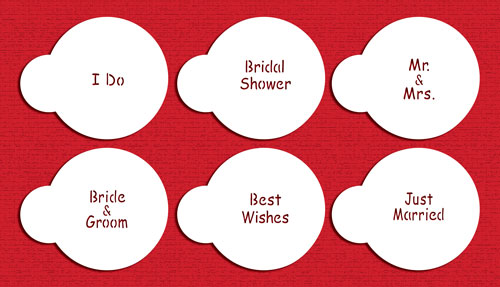 Stencil Wedding Lettering Set 6 CT