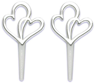 Double Heart Silver Pick 2 1/2" 144 CT