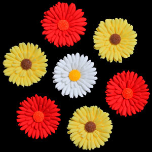 Shata Daisies Yellow w/ Brown Center 2" 18 CT