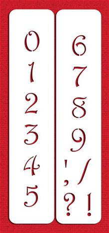 Stencil Contemporary Numbers 1.25"