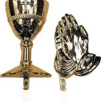 Host-Chalice & Praying Hand Pics  2 1/2" 48 CT