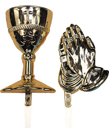 Host-Chalice & Praying Hand Pics 2 1/2" 48 CT