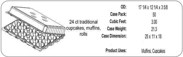 Cupcake Container holds 24 standard 50 CT