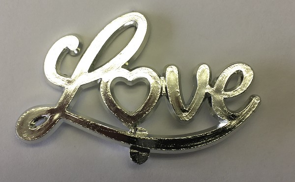 Love Silver Script 3" 24 CT