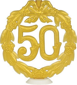 50th Anniversary Gold Wreath w/base 5.5" 12 CT