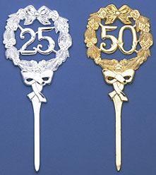 25th Anniversary Silver Wreath Large Pick 8" 12 CT