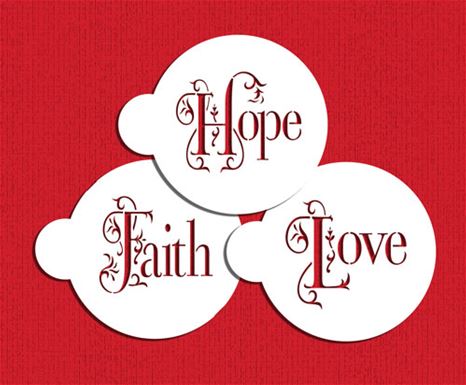 Stencil Hope, Faith & Love Cookie Set