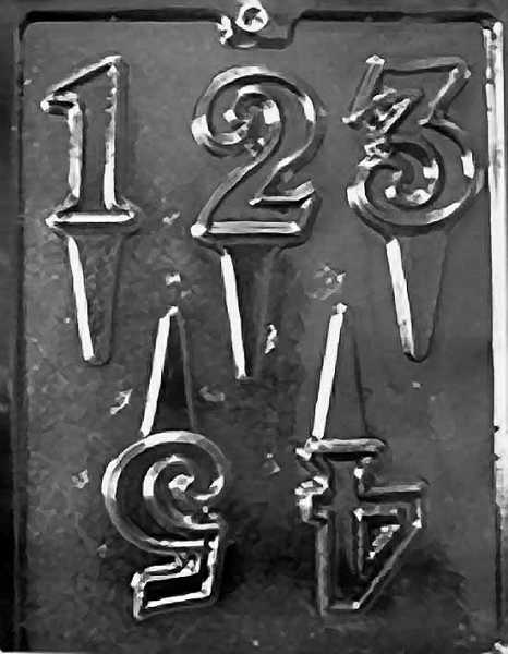 Number Picks 1-5 Candy Mold 5 CAV