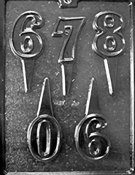 Number Picks 6-0 Candy Mold 5 CAV