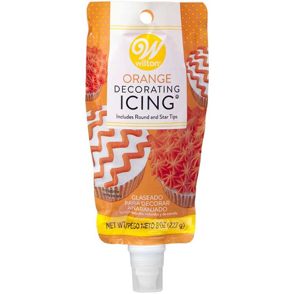 Orange Icing Pouch w/tips 8 OZ