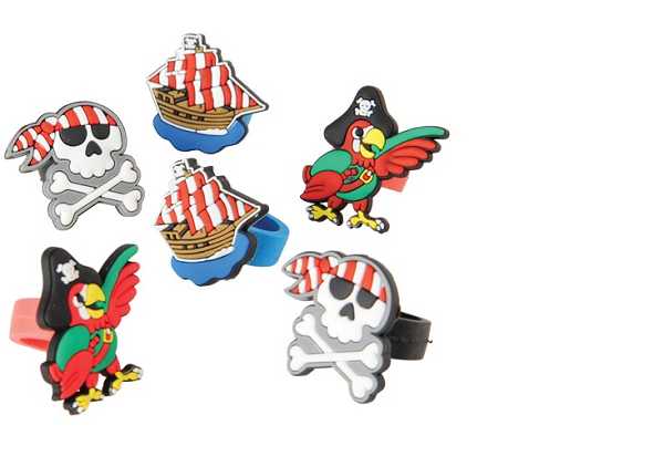 Pirate Rubber Assorted Rings 1 1/2 12 CT