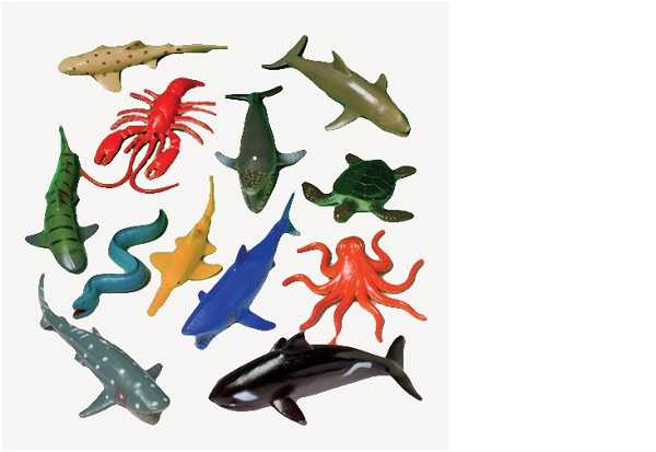 Sea Creatures Assorted 2 3/4" - 4 1/2" 12 CT