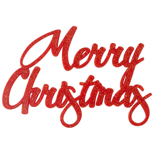 Merry Christmas Script Glitter Layon 12 CT