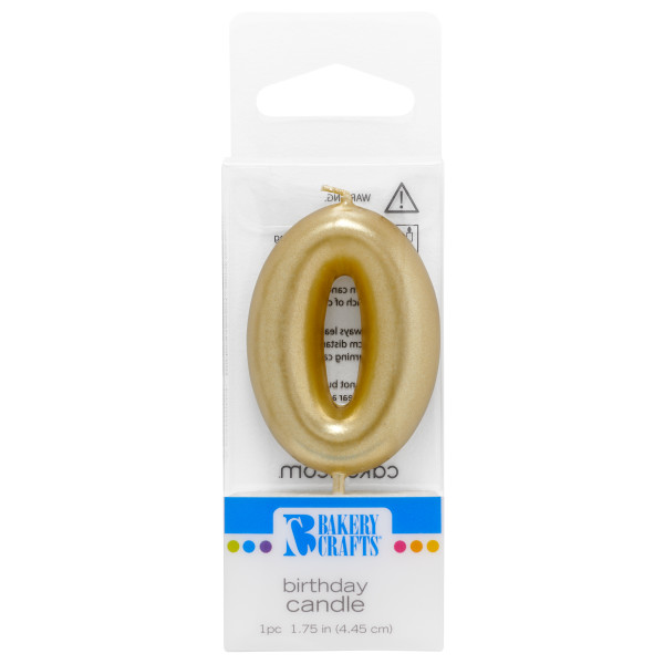 Number 0 Mini Gold Candle 1 3/4" 6 CT