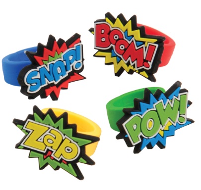 Superhero Rubber Assorted Rings 12 CT