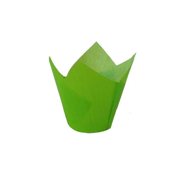 Green Tulip Cups Mini 1 3/8" Base 1 1/2" to 2-1/4" 150 CT
