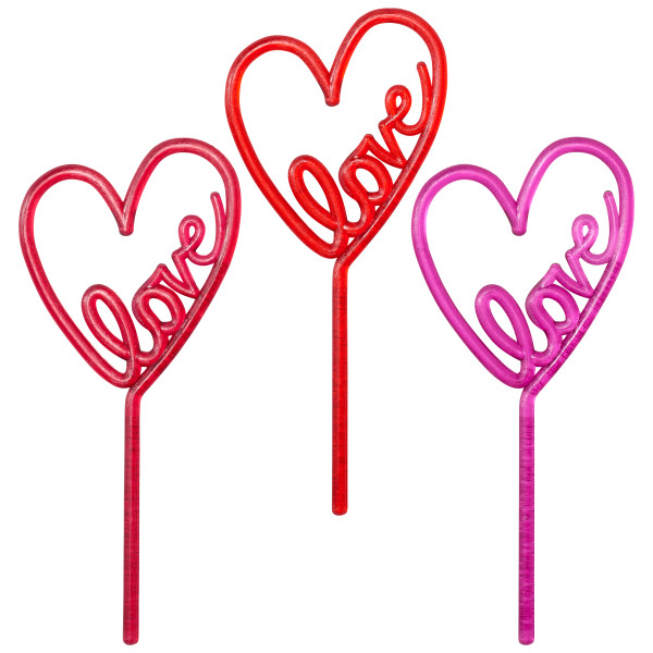 Neon Heart Assortment DecoPics 72 CT