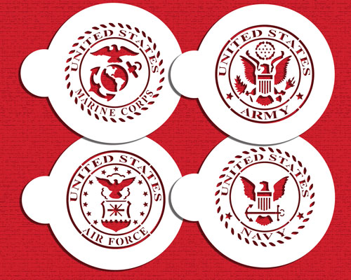 United States Military Seals Cookie Stencil Set