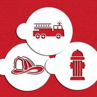 Stencil Firemen Cookie Set