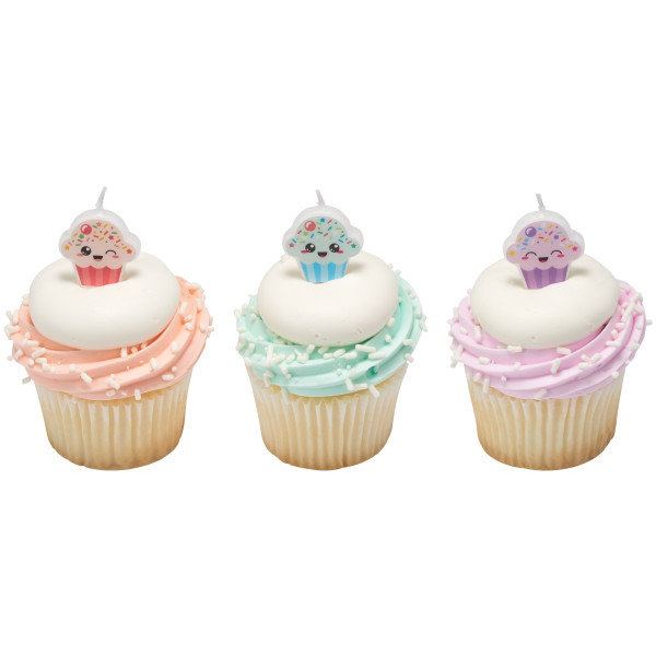 Cupcake Shaped Candles 6 pcs 6 CT - Image 2
