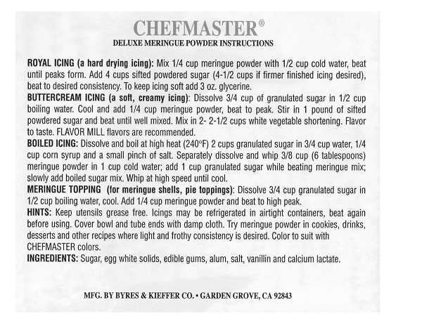 Meringue Powder Chefmaster 10 LB