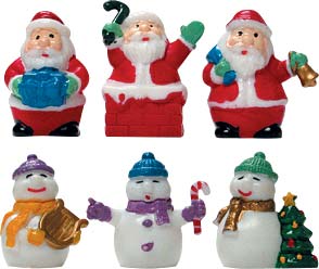 Santa and Snowmen Assortment 2" 48 CT