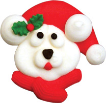 Santa Bear Royal Icing 2 3/8" 100 CT