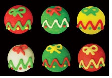Mini Christmas Ornaments 1/2"Royal Icing 180 CT