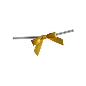 Small Yellow Gold Bow on Twistie Tie 250 CT
