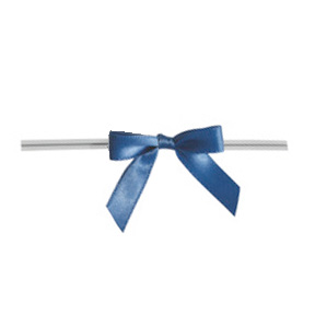 Small Royal Blue Bow on Twistie Tie 250 CT