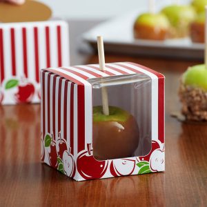 Printed 1 Piece Candy/ Caramel Apple Box with Window 100 CT