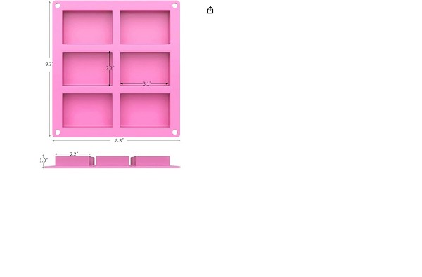 Rectangle Silicone Mold 2.2" x 3.1" Each