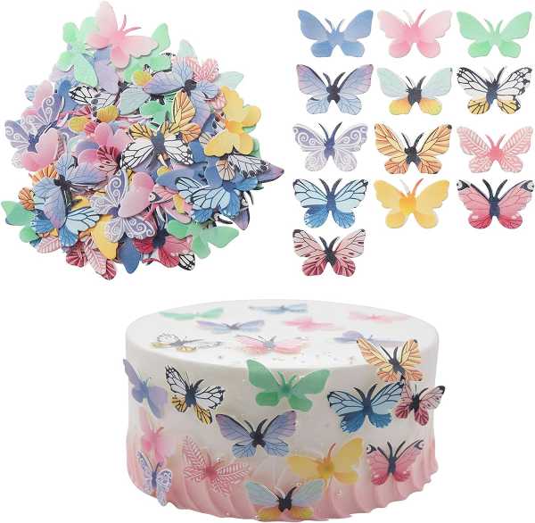 Edible Wafer Pastel Butterfly Toppers 12 CT