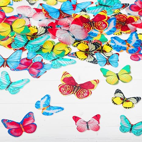 Edible Wafer Bright Butterfly Toppers 12 CT
