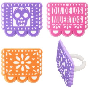 Papel Picado Banner Cupcake Rings 144 CT