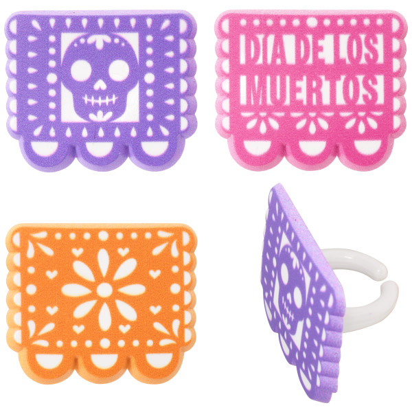 Papel Picado Banner Cupcake Rings 144 CT